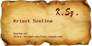 Kriszt Szelina névjegykártya